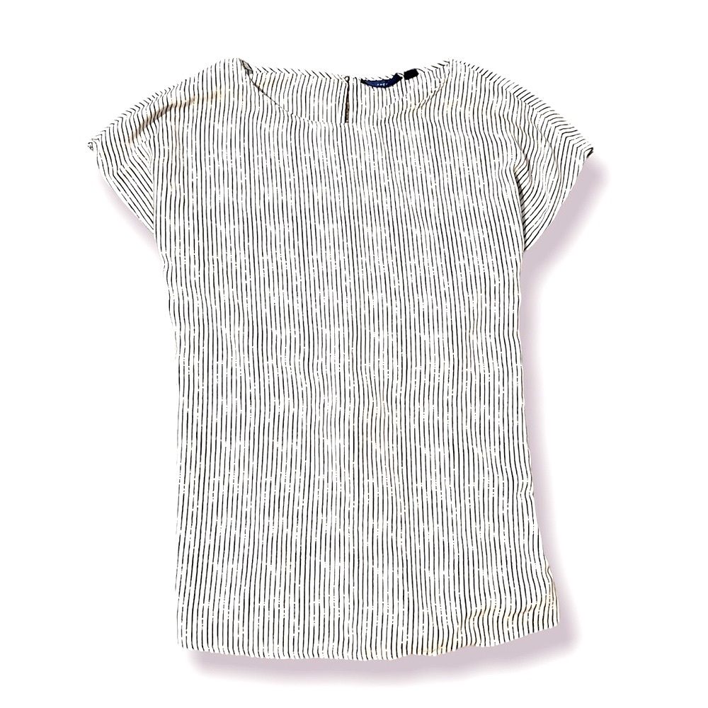 Apt. 9 white blouse with black stripes